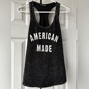 American Made Black Racerback Tank Top
